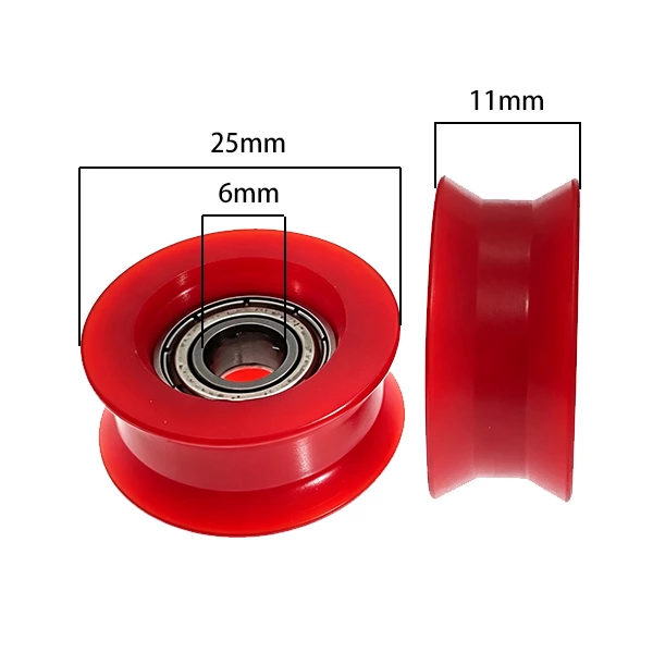 696ZZ U Type Plastic Roller Pulley d6*D25*11mm