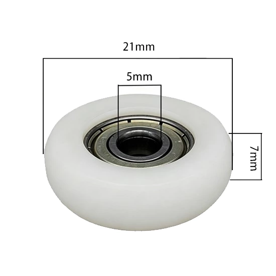 625zz  O Type Plastic Roller Pulley d5*D21*7mm