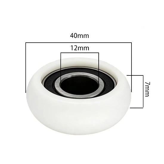 6001RS O Type Plastic Roller Pulley d12*D40*7mm