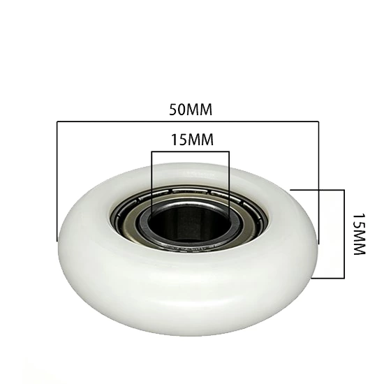 6002zz  O Type Plastic Roller Pulley d15*D50*15mm