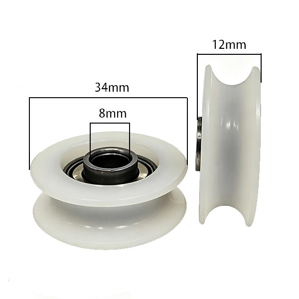 608ZZ U Type Plastic Roller Pulley d8*D34*12mm