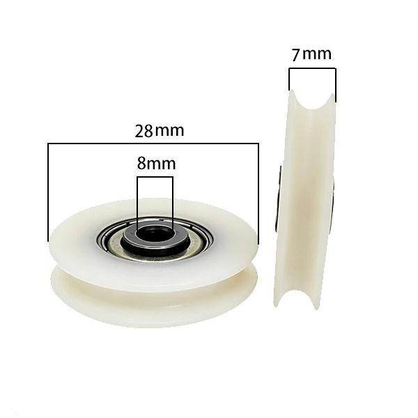 608ZZ U Type Plastic Roller Pulley d8*D28*7mm
