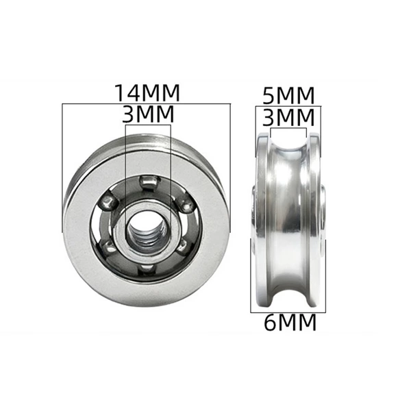 623 Open Metal Pulley d3*14*6mm
