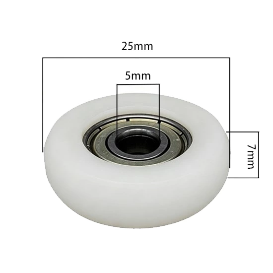 625zz O Type Plastic Roller Pulley d5*D25*7mm