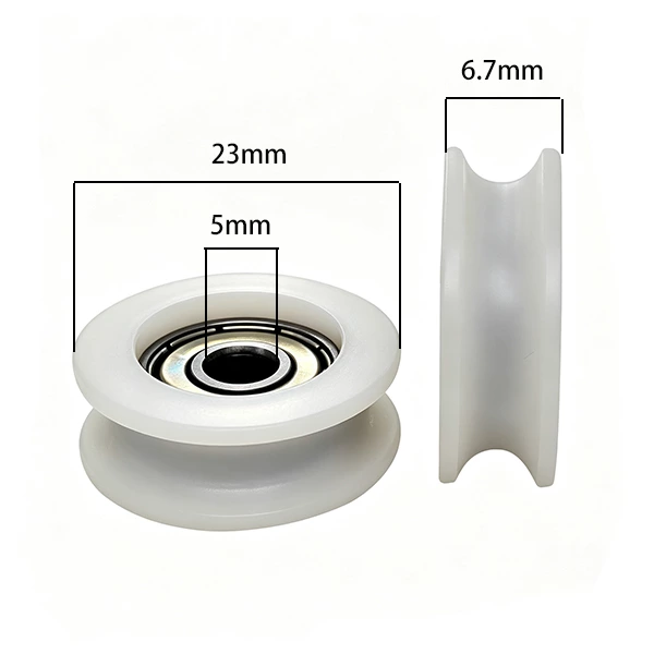 625ZZ U Type Plastic Roller Pulley d5*D23*6.7mm