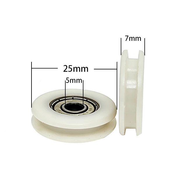 625ZZ U Type Plastic Roller Pulley d5*D25*7mm