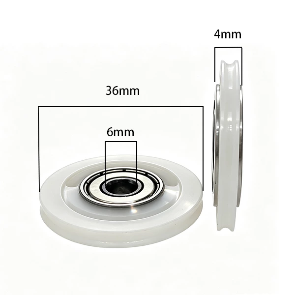 626ZZ U Type Plastic Roller Pulley d6*D36*4mm