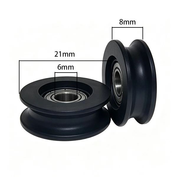 696ZZ U Type Plastic Roller Pulley d6*D21*8mm
